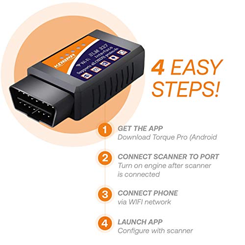OBD2 Scanner & WiFi Car Code Reader – Clears Check Engine Light – Diagnose 3000 Car Codes - Wireless Car Diagnostic Scanner – Auto Scanner for 1996 to 2016 Vehicles (iOS & Android Devices Only)