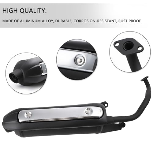 Minho Muffler Exhaust Header Tail Pipe Fits for Gy6 125cc 150cc TaoTao Vitacci Spark Zoom 150 Gas Engine Scooters Ideal for Moped Gator 150 f2 Riders