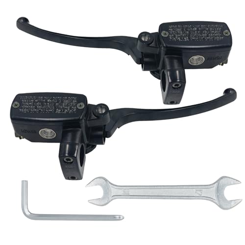 1" 25mm Brake Master Cylinder Lever Motorcycle for Hon-da Shadow Goldwing Magna VTX Ya-ma-ha Road Star V-Star Su-zu-ki Ka-wasaki Hy-draulic Clutch Brake Goldwing Left & Right Set (Black) - color: Black