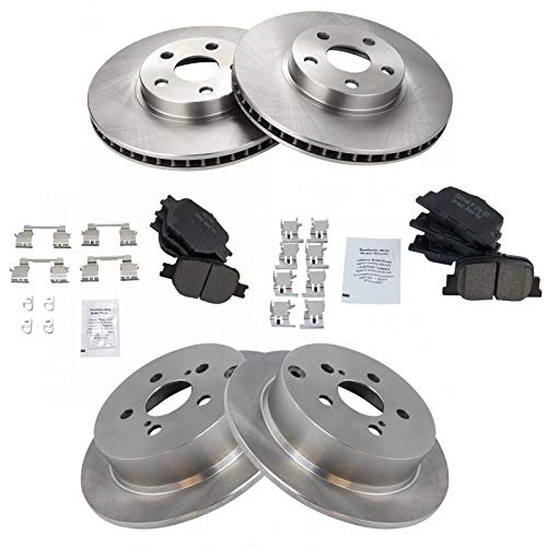TRQ Front and Rear Ceramic Brake Pad and Rotor Set - style: BKA11257