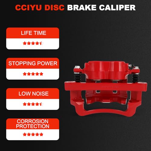 cciyu Front Left Disc Brake Caliper Assembly with Bracket 18-B4791 - size: Front Left[18-B4791]
