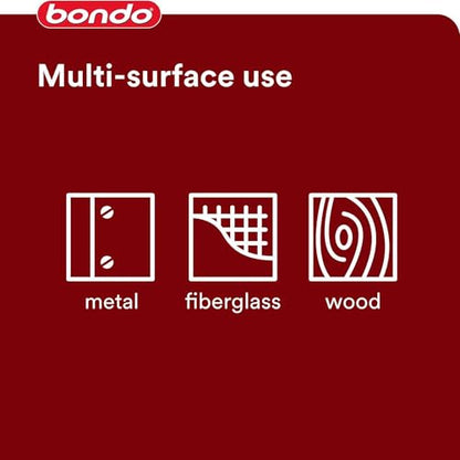 3M Bondo Glazing and Spot Putty 2 Pack (2 x 4.5 oz Tubes = 9 oz Total) Nitrocellulose red auto Body Finishing Putty for pinhole, Scratch and Small dent Repair on Metal, Fiberglass and Wood