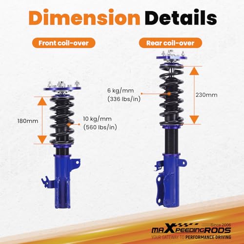 maXpeedingrods Coilovers for Toyota Camry 1992-2001, Avalon 1995-2003 - color: Blue