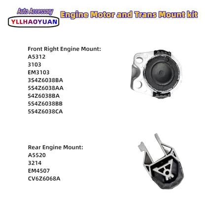 Yllhaoyuan Engine Motor Mount Set for 2012-2018 Focus 2.0L - size: 2012-2018 Ford Focus L4 2.0L
