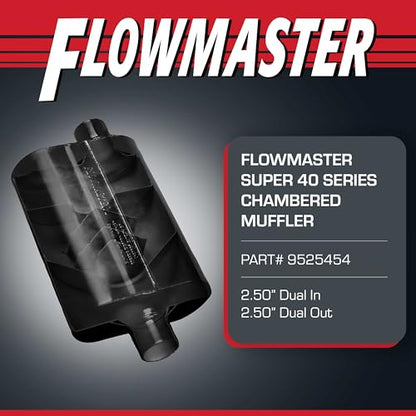 Flowmaster Super 40 Series Chambered Muffler – 2.50" Dual In/Dual Out