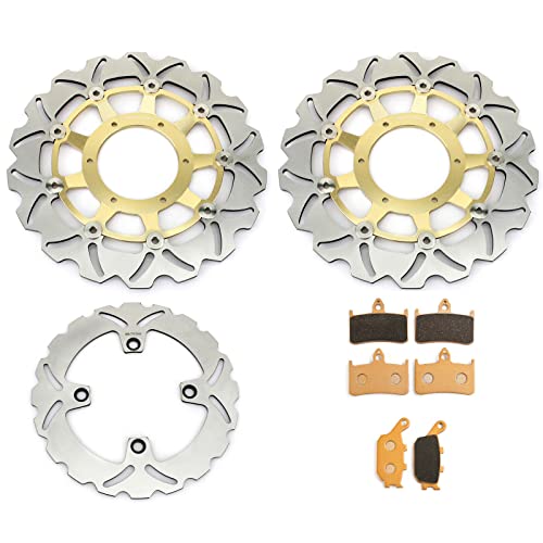 Front Rear Brake Disc Rotors Pads Kit for Honda CB 900 F HORNET 2002-2007 CB900F - color: Gold, size: CB 900 F HORNET 2002-2007
