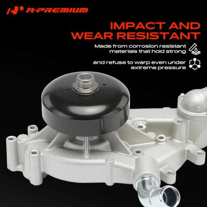 A-Premium Water Pump with Thermostat & Gasket Compatible with GM Vehicles
