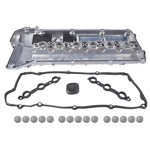 11121703341 Aluminum Valve Cover Replacement for BMW Series 3 E46 325i 330Ci 330i 328i E39 528i E53 X5 E36 E37 M54 N52 M52 OE# 11-12-1-703-341 Weonefit - size: 11121703341
