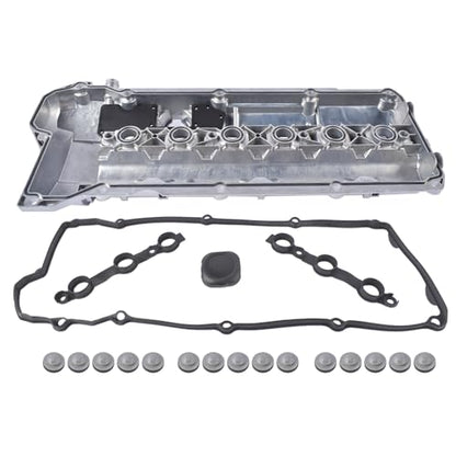 11121703341 Aluminum Valve Cover Replacement for BMW Series 3 E46 325i 330Ci 330i 328i E39 528i E53 X5 E36 E37 M54 N52 M52 OE# 11-12-1-703-341 Weonefit - size: 11121703341