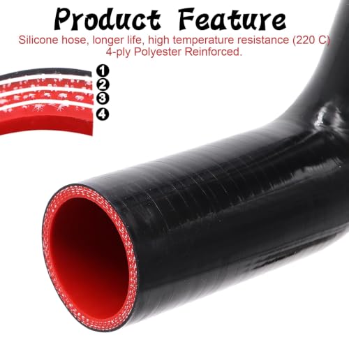 90 Degree Elbow ID 1 3/4 inch (45mm) Silicone Coupler Hose 4-Ply - size: ID 1.75"