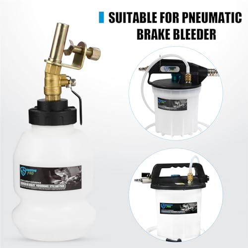 SMOTIVEPRO 1L Brake Fluid Refilling Bottle with Swivel Clamp and Switch Valve for Automotive Brake Flushing, Bleeding, and Master Cylinder Brake Fluid Refilling - size: 1Lbrake Refilling Bottle