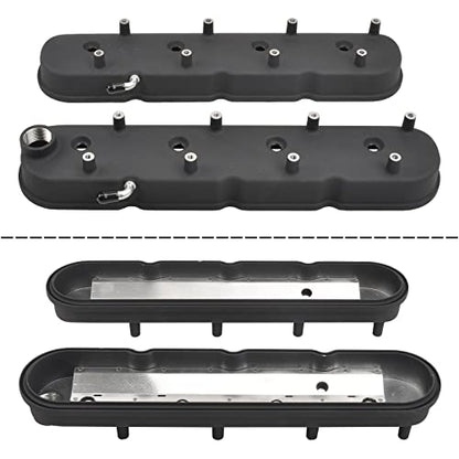 Cast Aluminum Engines Valve Cover with Coil Mounts - color: Black, size: GM LS1-LS6