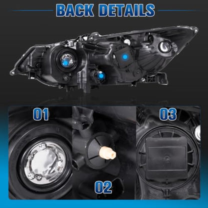 Headlights Compatible with 2009-2014 Acura TSX Sedan