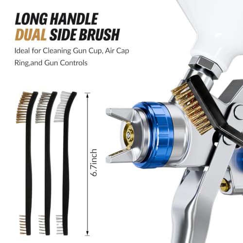 GATTLELIC HVLP Spray Gun Kit with 10pcs 600cc Mixing Cup and Lids (Clean Kit) - color: Clean Kit