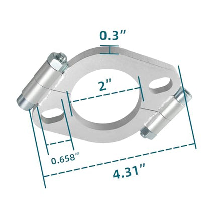 2 inch Exhaust Flange Repair kit, 2PCS Split Flanges with 2 Bolts. - size: 2 inch-2pcs