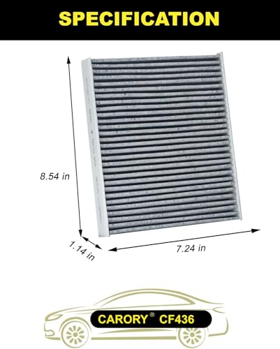 Cabin Air Filter w/Activated Carbon for Subaru Outback (2020-2025), Crosstrek (2018-2023), Ascent (2019-2025), Legacy (2020-2025), Impreza (2017-2023), OE# 72880-FL500, CF12436, CF436 - size: 7.2" x 8.5" x 1.1"