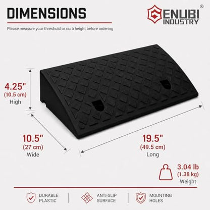 Curb Ramp Portable Lightweight Heavy Duty Plastic Threshold Ramp for Driveway, Loading Dock, Sidewalk, Car, Scooter, Bike, Motorcycle - size: 4.25" 1PCS