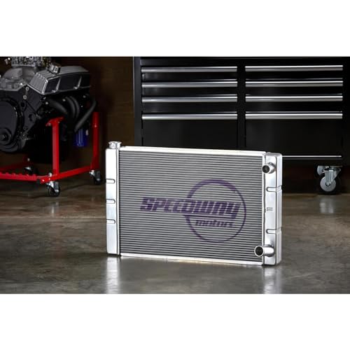 Speedway Motors Chevrolet SBC/BBC Universal Lightweight Aluminum Radiator, 24 Inch Width, Premium Performance with Maximum Cooling, Easy Installation to any Build - size: 24 Inch