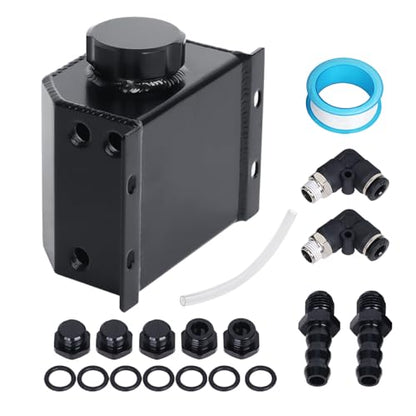 LokoCar Coolant Expansion Reservoir Tank 1L Universal Aluminum Black - color: Black, size: 1 Litre