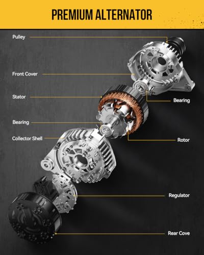 KAC Alternator High Output 117Amp for Ram 1500 1999-2000 & 2001 5.9L Dakota 1999 3.9L 5.2L 5.9L 2000 3.9L 5.9L Replace 13823, 138238, 13823N, 13843, 56028237 12V 117Amp CW 7-Groove Pulley