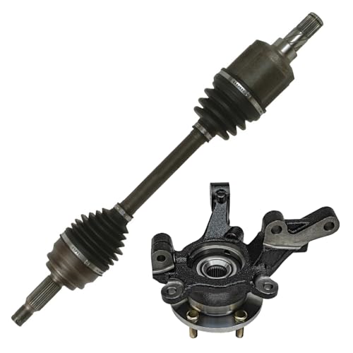 Detroit Axle - Front Left Steering Knuckle and Wheel Hub Bearing CV Axle - size: 2UX47814/Pair