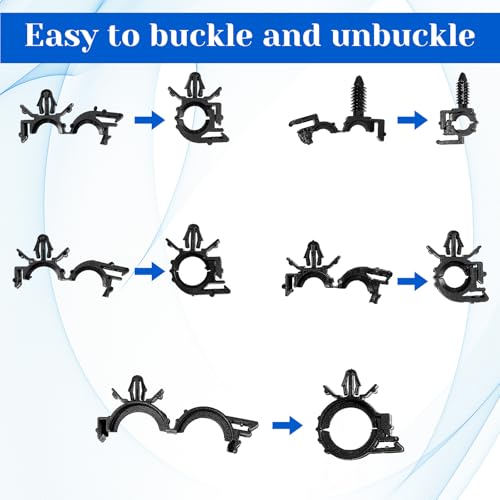 200 Pcs Car Wire Loom Routing Clips Push Mount Cable Tie Assortment 15 Sizes Car Harness Routing Clips Universal Wiring Harness Clip Replacement Parts for Automotive