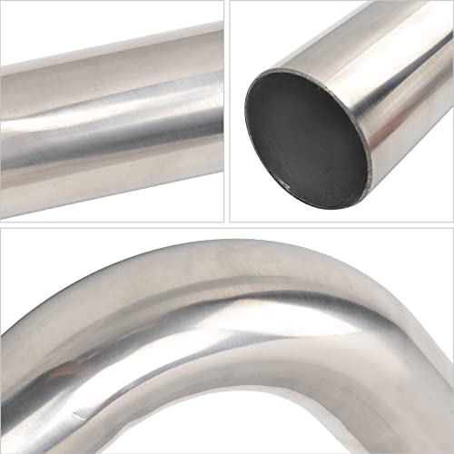 2 Inch 90 Degree DIY Custom Mandrel Exhaust Pipe Tube Pipe, T304 Stainless Steel, Universal Fit, 18.1 Inch End to End Length, 2'' OD Mandrel Bend Pipe 2PCS - size: 2''OD-90 Degree-2PCS