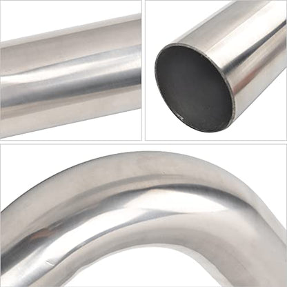 2 Inch 90 Degree DIY Custom Mandrel Exhaust Pipe Tube Pipe, T304 Stainless Steel, Universal Fit, 18.1 Inch End to End Length, 2'' OD Mandrel Bend Pipe 2PCS - size: 2''OD-90 Degree-2PCS