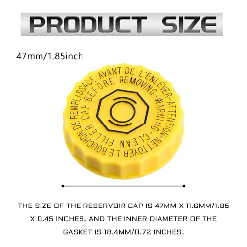 Brake Fluid Cap Replacement OEM #4683656AB 5014518AA Brake Master Cylinder Cap Compatible with 2001-2017 Jeep Wrangler 2009-2020 Dodge Journey 2014-2020 Cherokee 2017-2020 Brake Fluid Reservoir Caps