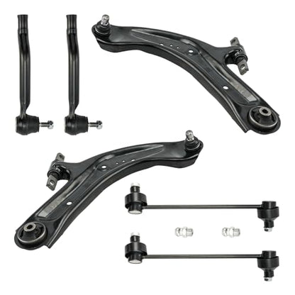 PHILTOP 6Pcs Front Lower Control Arm w/Ball Joint Sway Bar End Link Tie Rod End Fit for Nissan Rogue 2014-2020 Rogue Sport 2017-2022 Qashqai S/SV 2017-2019 Replacement Suspension Steering Kit