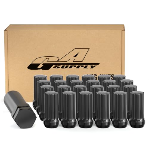 GAsupply 14x1.5 Black Lug Nuts, 2" 50mm Tall, Cone Seat, 24PCS+ 1 Key - color: Black, size: M14x1.5, style: 24 Pack- 2" Tall