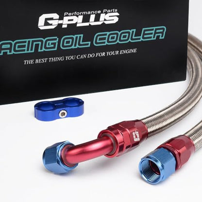 G-PLUS 19 Row AN10-10AN Aluminum Engine Transmisson Oil Cooler Kit - color: Silver-Elevation Style, size: 19 ROW