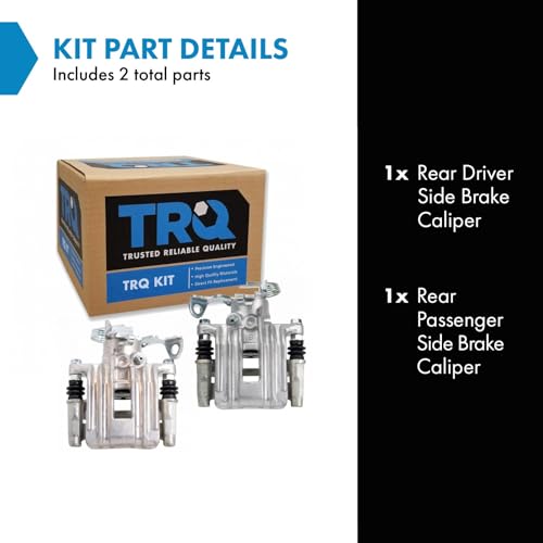 TRQ Rear Brake Caliper Set Zinc Coated Brackets Hardware - color: Replacement, size: CLA31946