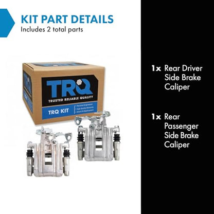 TRQ Rear Brake Caliper Set Zinc Coated Brackets Hardware - color: Replacement, size: CLA31946