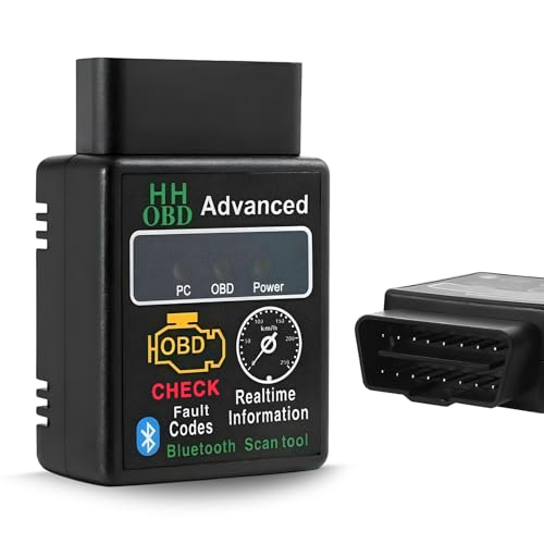 Bluetooth OBD2 Scanner for Car, Wireless OBDII Scan Tool Auto Engine Diagnostic Code Reader, Professional OBD2 Fault Diagnosis Tester Vehicle Interface Scanner for Phone and PC - color: 1PCS
