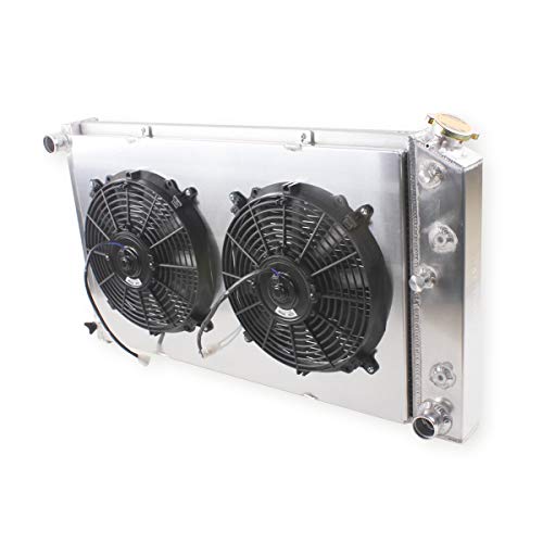 4 Rows with Fan Shroud Aluminum Radiator 1966-1988 for Chevy Chevrolet El Camino Caprice K20 Impala Monte Carlo Camaro Oldsmobile Cutlass Supreme GMC Caballero Buick Century Pontiac - size: 179