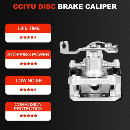 cciyu Rear Left Disc Brake Caliper Assembly w/Bracket 18B4946 - size: Rear Left[18B4946]