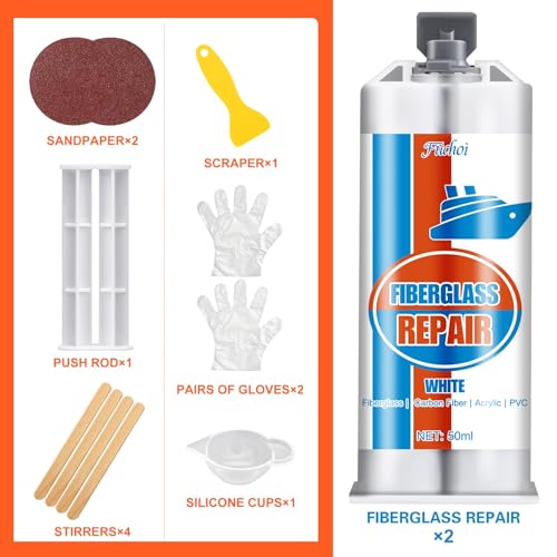 Fiberglass Repair Kit White,3.4oz for Surfboard Boat, Marine Filler