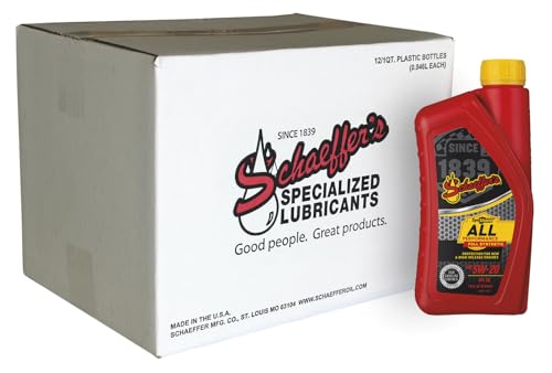 Schaeffer Manufacturing Co. 6520-012 SynShield All Performance Full Synthetic Gasoline Engine Oil 5W-20 For New and High Mileage Engines, 1-quart bottle (case of 12)
