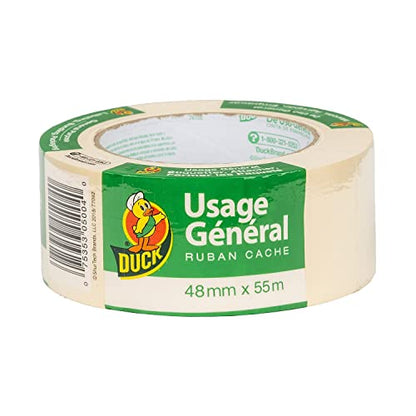 Duck Brand 394700 General Purpose Masking Tape, 1.88-Inch by 60-Yard, Single Roll, Beige - size: 1 Roll, 1.88" Width