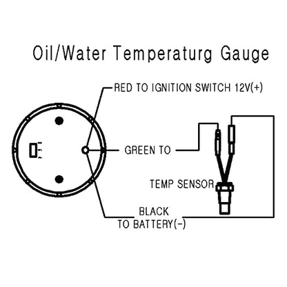 Car Digital Gauge 52mm Blue LED Automobile Meter… (Oil Temp 104-302F) - style: Oil Temp 104-302F