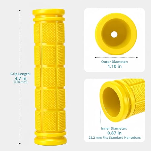 CHUNZEXI 4 PCS Rubber Bike Handlebar Grips - color: Yellow
