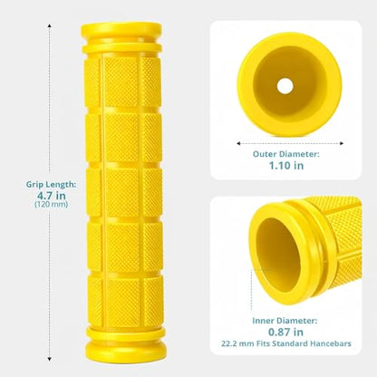 CHUNZEXI 4 PCS Rubber Bike Handlebar Grips - color: Yellow