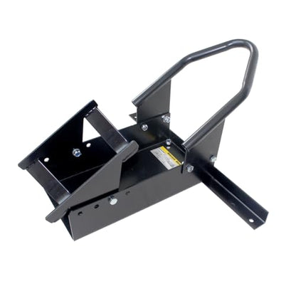 MaxxHaul Motorcycle Wheel Chock - Pivoting Self-Locking Cradle - Fits 14 to 21 Inch Tires - Universal Trailer and Garage Stand (80077) - color: Black