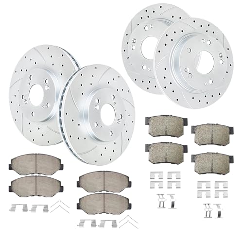 Acinoparts Front and Rear Brake Kit for 2.4L 2003-2007 Honda Accord - size: HMBK21801