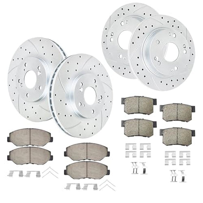 Acinoparts Front and Rear Brake Kit for 2.4L 2003-2007 Honda Accord - size: HMBK21801