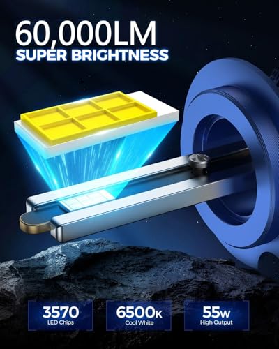 Marsauto - H1 High Performance Halogen Headlight Bulb, 60000 LM 1200% Brighter 6500K White, High Beam, Low Beam and Fog Replacement Bulb, Brighter Downroad with Whiter Light (Contains 2 Bulbs) - color: SUPER 6000K WHITE, size: H1 clearance sale