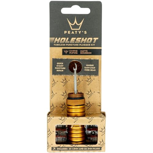 Peaty's Tubeless Bike Tyre Puncture Repair Plugger Kit - for MTB, Road & XC Bicycle Tyres - Unique Single-Sided Fork, for Rapid Puncture Repair to Fix Punctures Fast - 3X 3mm & 1.5mm Plugs - color: Emerald