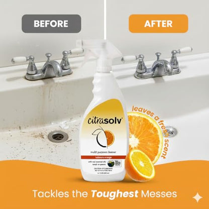 Citra Solv Multi Purpose Cleaner & Degreaser Spray, Valencia Orange, 22 oz - size: 22 Fl Oz