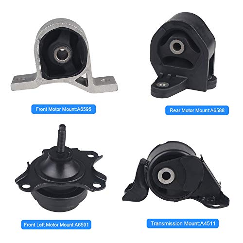 JDMON Compatible with 4Pcs Engine Motor Mount Honda Civic 1.7L Automatic Trans 2001 -2005 Replacement for A4511 A6588 A6591 A6595 - size: 4PCS-Compatible with 2001-2005 Civic 1.7L